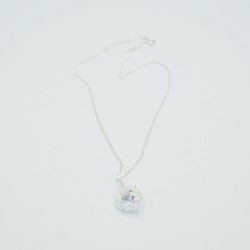 Transparent heart pendant with a silver chain