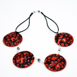 Red and black bead necklace