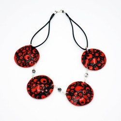 Red and black bead necklace