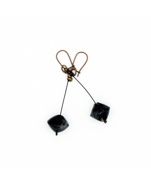 Sparkling gray/black stud earrings Handcrafted earrings