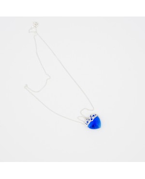 Blue Heart Pendant with Silver Chain Heart pendants
