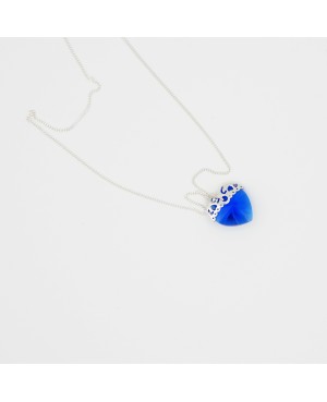 Blue Heart Pendant with Silver Chain Heart pendants