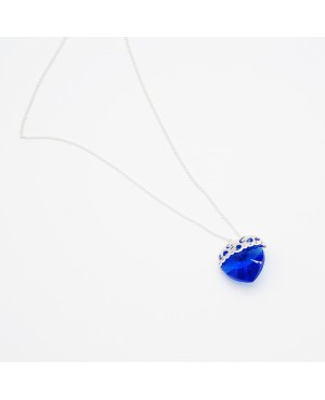 Blue Heart Pendant with Silver Chain Heart pendants