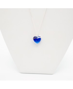 Blue Heart Pendant with Silver Chain Heart pendants
