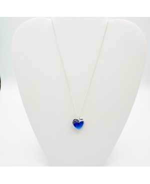 Blue Heart Pendant with Silver Chain Heart pendants