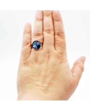 Bague solitaire bleu foncé Bagues "solitaire" en cristal