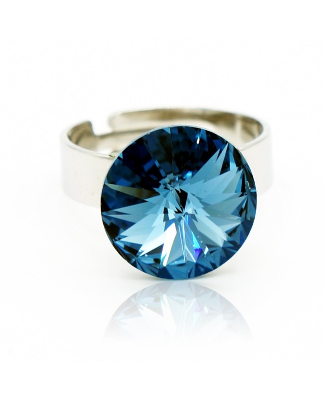 Bague solitaire bleu foncé