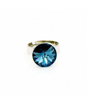 Bague solitaire bleu foncé Bagues "solitaire" en cristal
