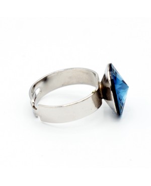 Bague solitaire bleu foncé Bagues "solitaire" en cristal