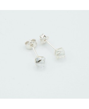 Small transparent cube earrings Stud earrings or ear studs