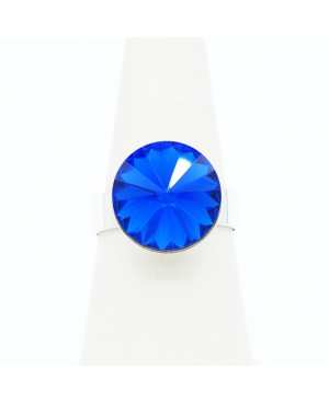 Bague solitaire bleu vif Bagues "solitaire" en cristal