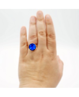 Bague solitaire bleu vif Bagues "solitaire" en cristal