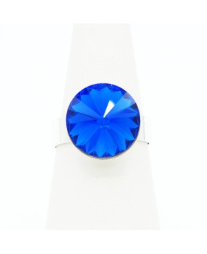 Bague solitaire bleu vif Bagues "solitaire" en cristal