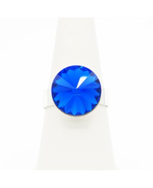 Bague solitaire bleu vif Bagues "solitaire" en cristal