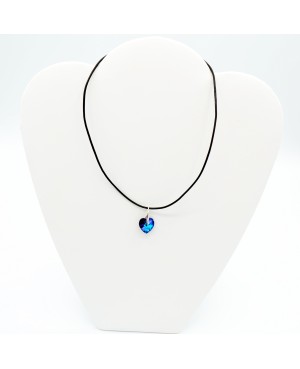Collier coeur bleu avec des reflets violets Pendentifs coeur