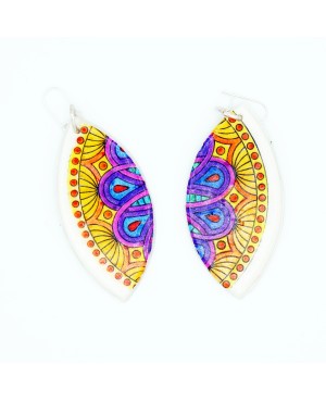 Large multicolored mandala earrings Handcrafted earrings