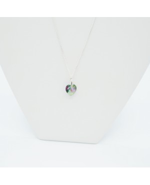 Transparent Green Heart Pendant with Pink Highlights Heart pendants