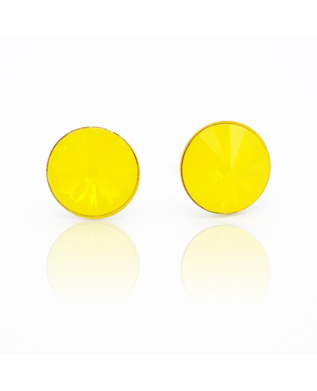 Puces d'oreilles "jaune opal"