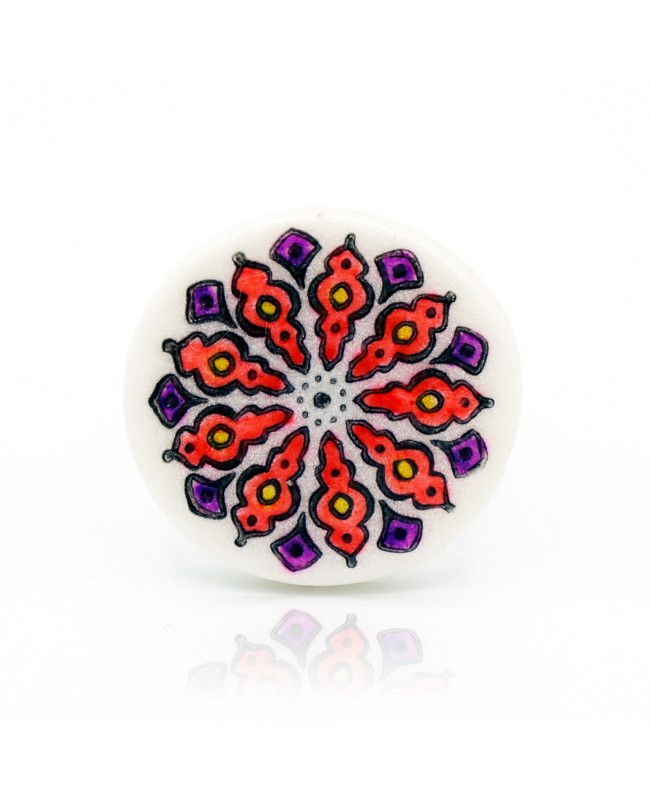 Bague mandala rouge et violet