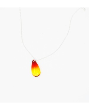 Yellow and red teardrop pendant Beaded pendants