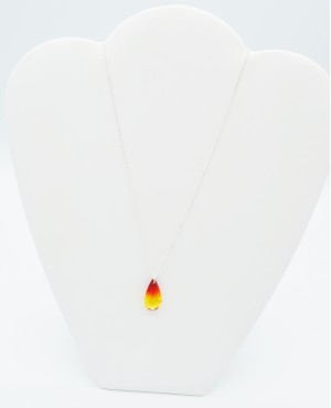 Yellow and red teardrop pendant Beaded pendants