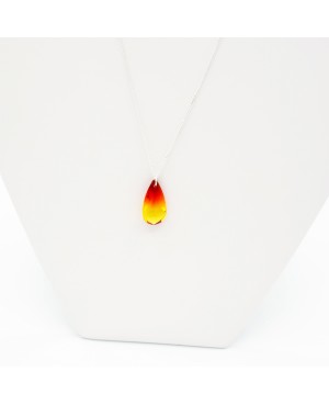 Pendentif larme jaune et rouge Pendentifs en perles et cristal