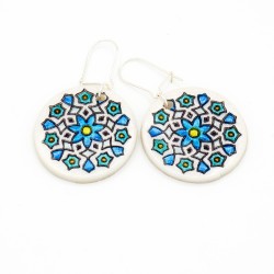 Mandala earrings in blue and turquoise