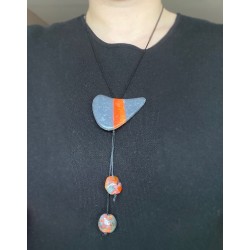 Large Black and Orange Necklace