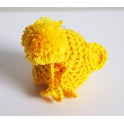 Bijou de sac - Piou-piou jaune avec attache sur la tête