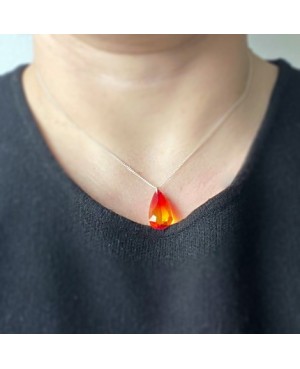 Yellow and red teardrop pendant Beaded pendants