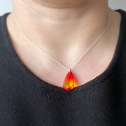 Yellow and red teardrop pendant