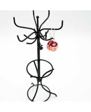 Boucles d'oreilles rouges et blanches Boucles d'oreilles artisanales (fait-main)