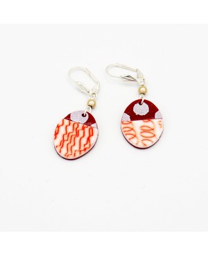 Red and white earrings Handcrafted earrings