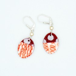 Red and white earrings