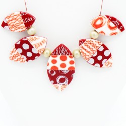 Medium-length red and white necklace