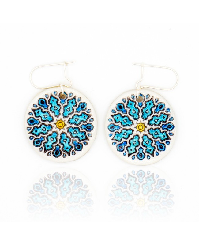 Boucles d'oreilles mandalas bleus