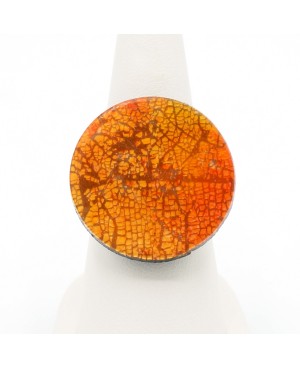 Bague orange craquelée Bagues gourmandes et en pâte polymère