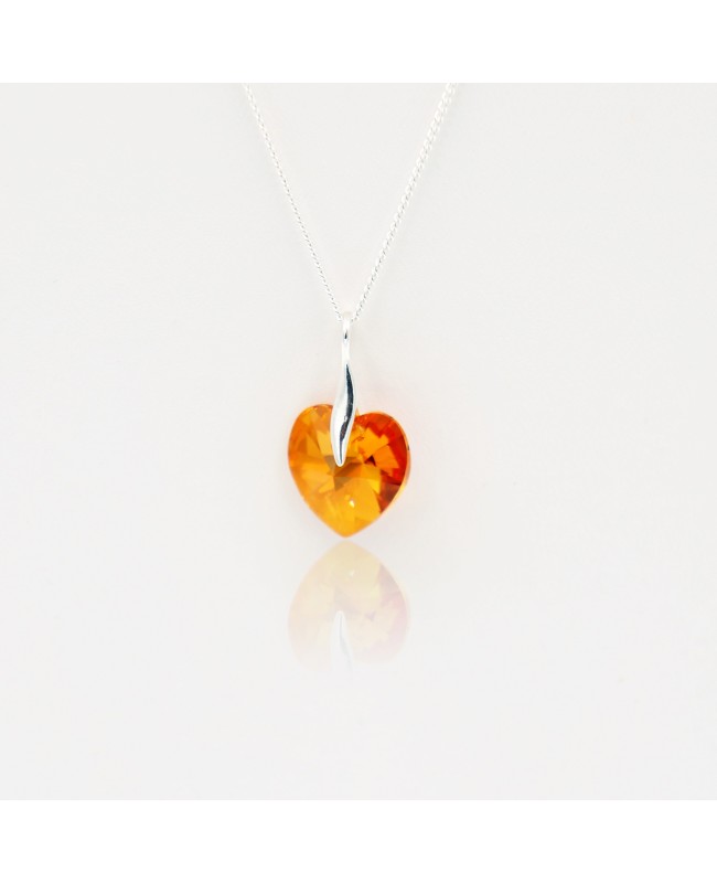 Collier coeur orange