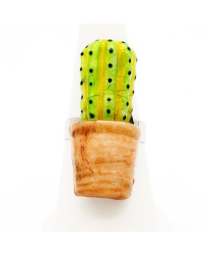 Bague ajustable cactus Bagues gourmandes et en pâte polymère