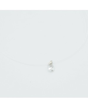 copy of Very small, discreet, oval, black pendant with a silver chain Beaded pendants