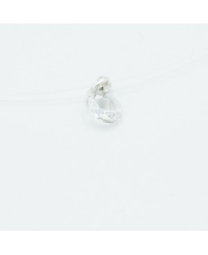 Très petit pendentif discret, rond et transparent avec son cordon nylon transparent Pendentifs en perles et cristal