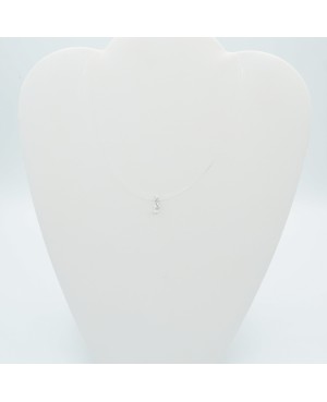 copy of Very small, discreet, oval, black pendant with a silver chain Beaded pendants