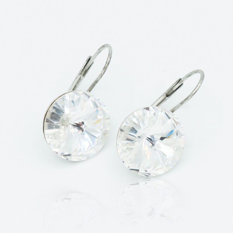 Boucles d'oreilles pendantes en cristal et argent - Les Bijoux du N