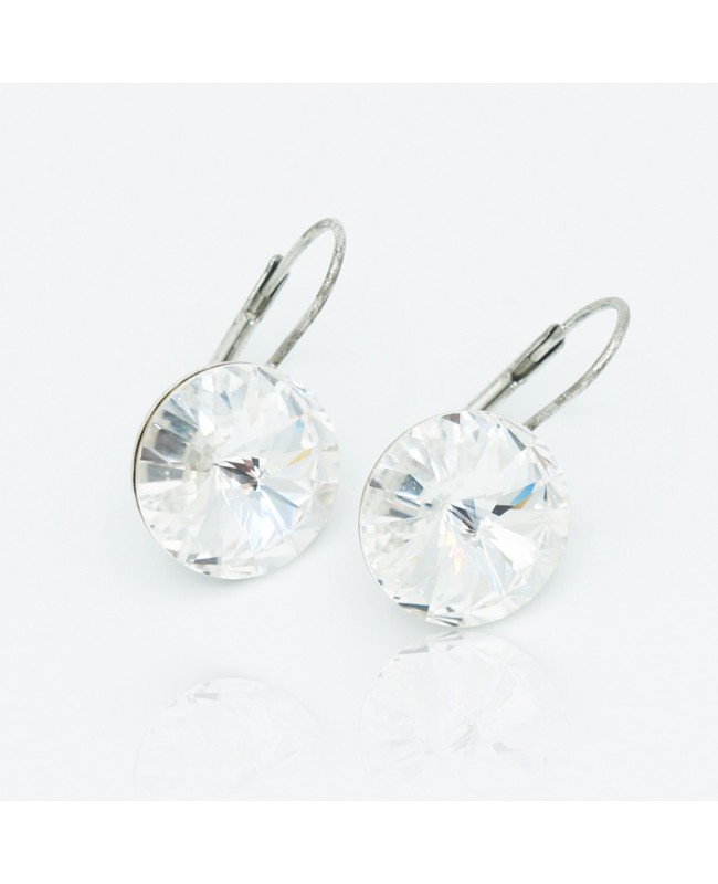 Boucles d'oreilles pendantes en cristal et argent