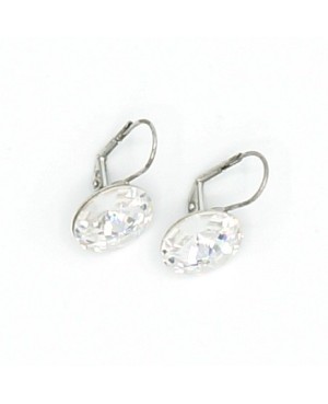 Boucles d'oreilles pendantes en cristal et argent Boucles d'oreilles en perles et cristal