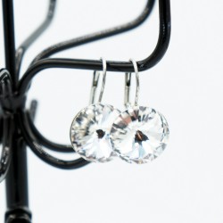 Boucles d'oreilles pendantes en cristal et argent