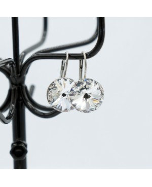 Boucles d'oreilles pendantes en cristal et argent Boucles d'oreilles en perles et cristal