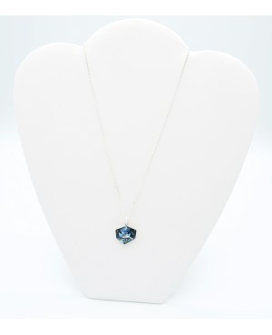 copy of Very small, discreet, oval, black pendant with a silver chain Beaded pendants