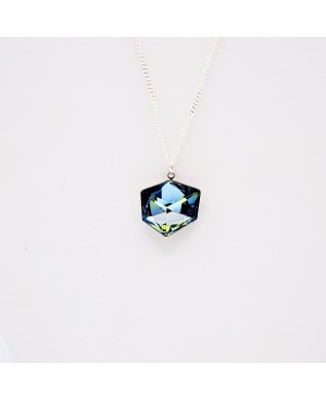 Pendentif impression cube bleu et vert Pendentifs en perles et cristal