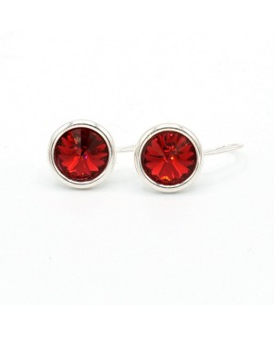 Boucles d'oreilles pendantes en cristal rouge Boucles d'oreilles en perles et cristal